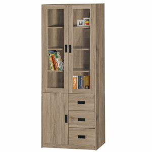 F247-1 灰橡三抽書櫃