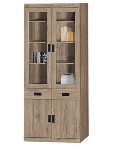 F247-2 灰橡中抽書櫃