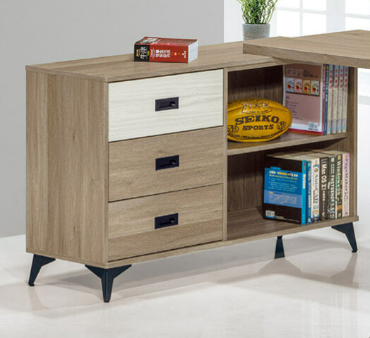 F243-6 路易士灰橡色側邊櫃 *1活動隔板