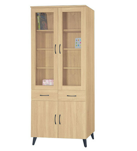 F241-4 寶馬梧桐3*7尺中抽書櫃 ⊙4片活動隔板