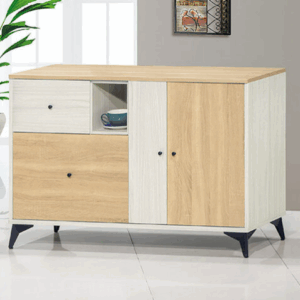 F227-15 路易士白雪松色4尺多功能收納櫃 木面 ⊙內隔板一片