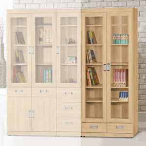 F242-3 北原橡木2.7*6.5尺下抽書櫃