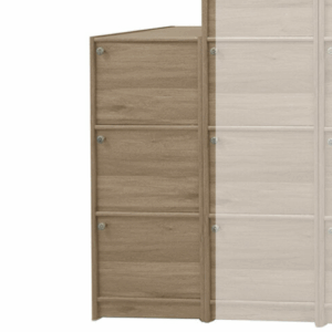 F258-1 灰橡色浮雕耐磨皮3門收納櫃