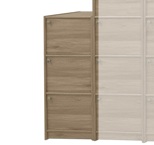 F258-1 灰橡色浮雕耐磨皮3門收納櫃