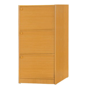 F259-1 赤陽色耐磨皮3門收納櫃