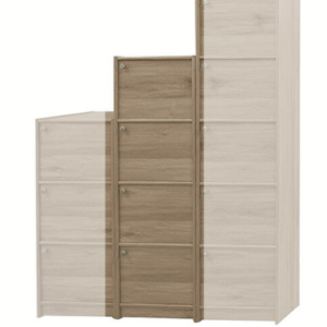 F258-2 灰橡色浮雕耐磨皮4門收納櫃