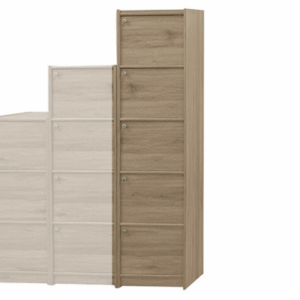 F258-3 灰橡色浮雕耐磨皮5門收納櫃