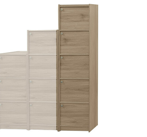 F258-3 灰橡色浮雕耐磨皮5門收納櫃