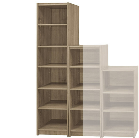 F256-4 灰橡色6格開放書櫃