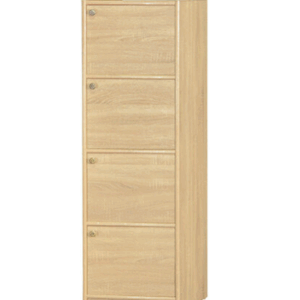 F258-5 梧桐色浮雕耐磨皮4門收納櫃