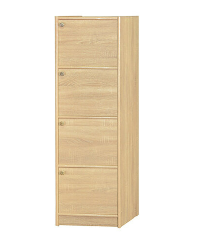 F258-5 梧桐色浮雕耐磨皮4門收納櫃