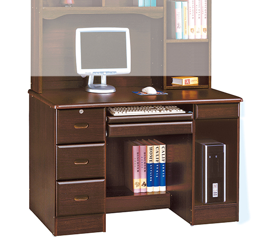 F272-2 603胡桃色4尺電腦書桌 下座