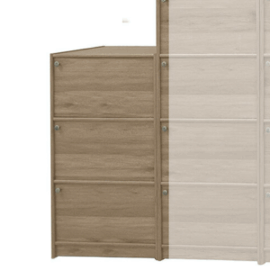 F259-4 灰橡色耐磨皮3門收納櫃