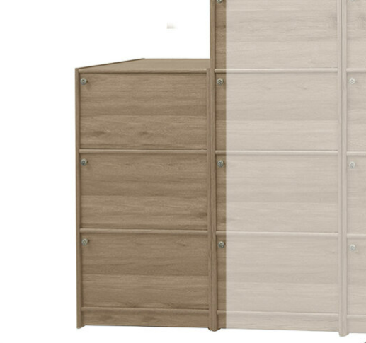 F259-4 灰橡色耐磨皮3門收納櫃