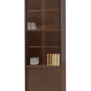 F251-8 胡桃色2*6尺玻璃門書櫃