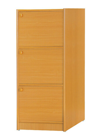 F258-7 赤陽色耐磨皮3門收納櫃