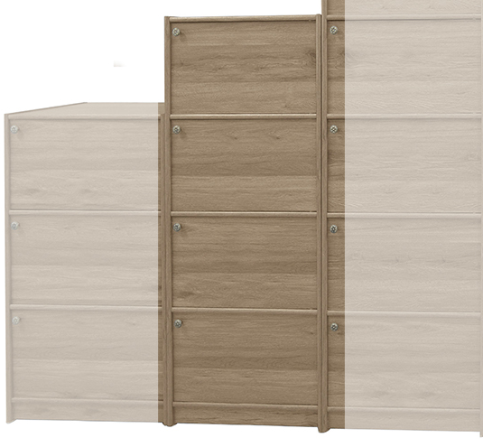 F259-5 灰橡色耐磨皮4門收納櫃