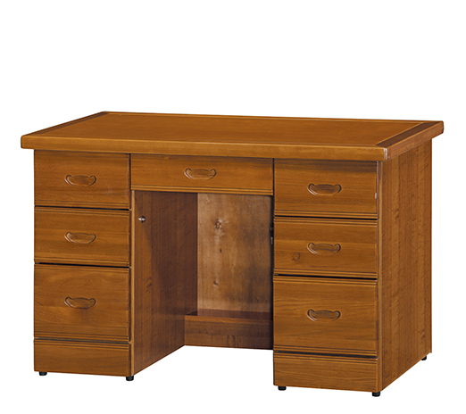 F262-4 樟木色4.2尺辦公桌 附連環鎖