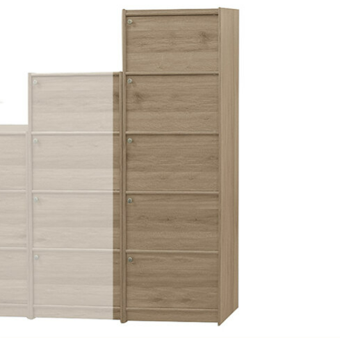 F259-6 灰橡色耐磨皮5門收納櫃