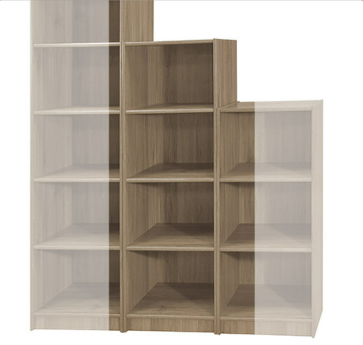 F257-8 灰橡色4格開放書櫃