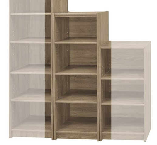 F256-8 灰橡色4格開放書櫃