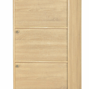 F259-7 梧桐色浮雕耐磨皮3門收納櫃