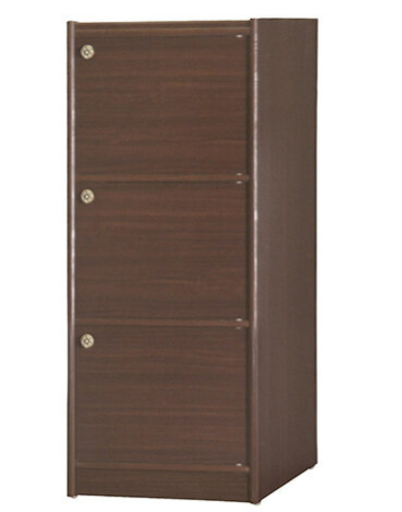 F258-10 胡桃色耐磨皮3門收納櫃