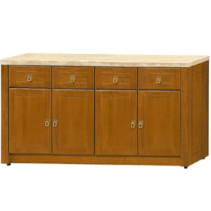 F283-1 樟木色5.2尺收納櫃 琥珀玉石面