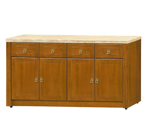 F283-1 樟木色5.2尺收納櫃 琥珀玉石面