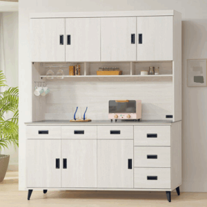 F291-1 朵拉鋼刷白5.3尺餐櫃 整組 上+下