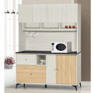 F292-1 路易士白雪松5尺餐櫃 全組上+下 12MM白岩板