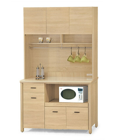 F295-1 北原4尺拉盤收納櫃 上+下 /全組 12MM白岩板