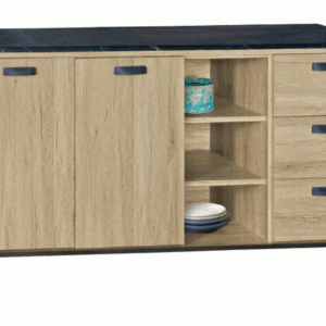 F294-2 新橡木5尺收納櫃 黑白根石面 下座