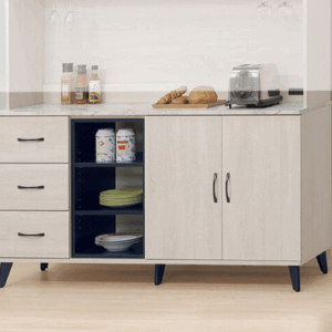 F289-2 維克斯原切白5尺收納櫃 下座 美耐皿木面