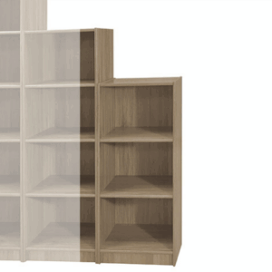 F257-12  灰橡色3格開放書櫃