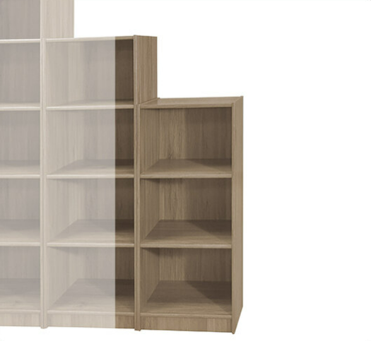 F257-12  灰橡色3格開放書櫃