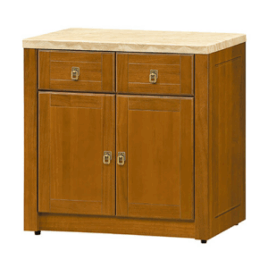 F283-2 樟木色2.8尺收納櫃 琥珀玉石面