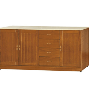 F284-2 樟木色6尺收納櫃 白沙石面