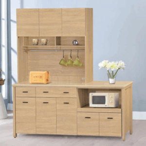 F296-2 北原6尺拉盤收納櫃 全組上+下 白沙石面