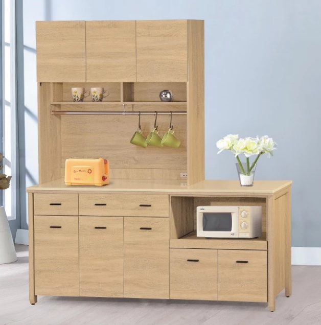 F296-1 北原6尺拉盤收納櫃 全組上+下 12MM白岩板