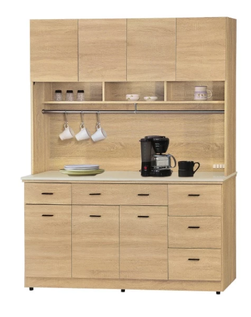 F297-1 北原5尺收納櫃 全組上+下 12MM白岩板