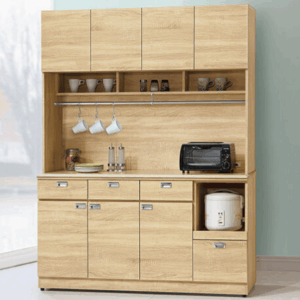 F298-1 和風北原5尺拉盤收納櫃 全組上+下 12MM白岩板