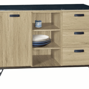 F294-4 新橡木4尺收納櫃 黑白根石面 下座