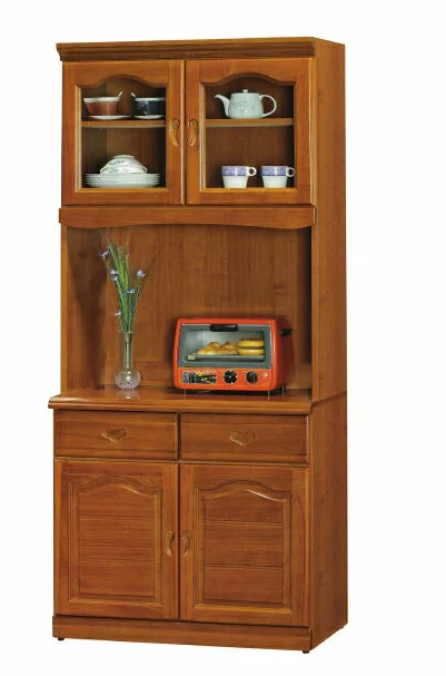 F287-4 樟木色2.7尺收納櫃 全組