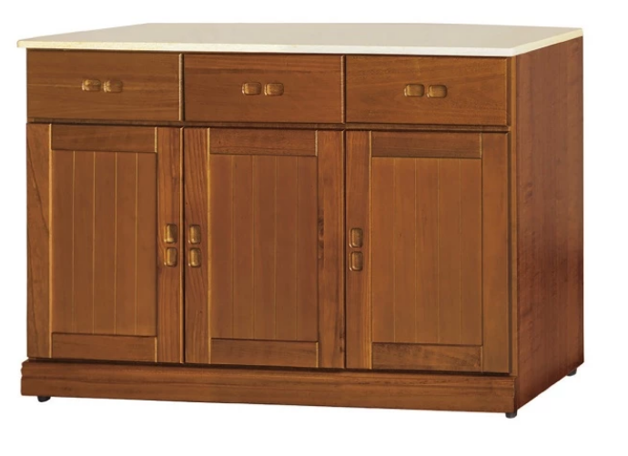 F284-3 樟木色4子收納櫃 12MM白岩板下座