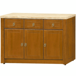 F283-3 樟木色4尺收納櫃 琥珀玉石面