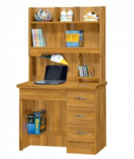 F273-5 集成柚木3尺書桌 全組