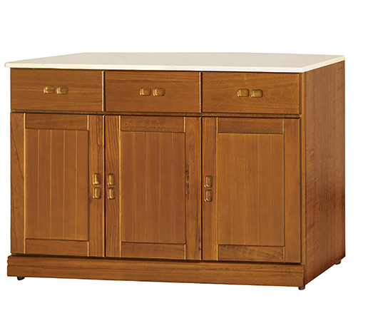 F284-4 樟木色4尺收納櫃 白沙石面