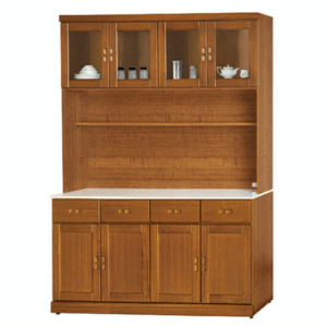 F285-5 樟木色5尺收納櫃 全組/上+下 12MM白岩板