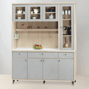 F290-5 年輪5.3尺餐櫃 全組上+下⊙內附隔板四片